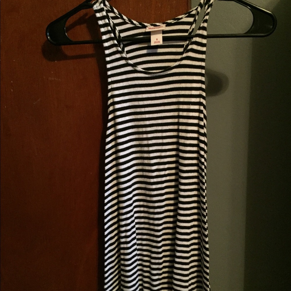 Black and Whites Striped Tank Top